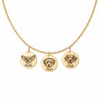 Custom engraved pet portrait necklace made from a dog or cat photo