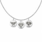 Custom engraved pet portrait necklace made from a dog or cat photo
