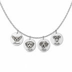 Custom engraved pet portrait necklace made from a dog or cat photo