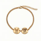 Custom pet portrait bracelet engraved from a photo