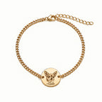 Custom pet portrait bracelet engraved from a photo