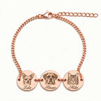 Custom pet portrait bracelet engraved from a photo