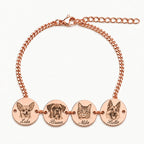 Custom pet portrait bracelet engraved from a photo