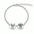 Custom pet portrait bracelet engraved from a photo