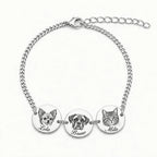 Custom pet portrait bracelet engraved from a photo