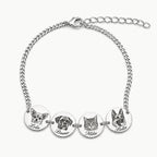 Custom pet portrait bracelet engraved from a photo