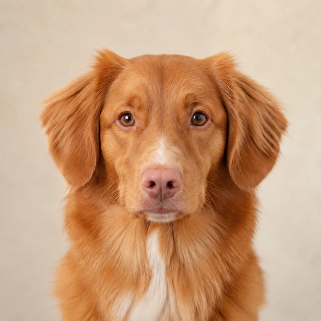 Complete dog head with clearly visible eyes
