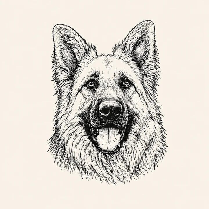 Engraving design prepared from a pet photo with recognizable facial features