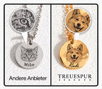 Comparison of pet portrait engraving: other brands and PawToKeep
