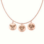Custom engraved pet portrait necklace made from a dog or cat photo