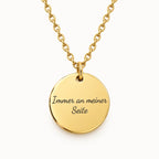 Back engraving example on 18K gold-plated Forever Close necklace