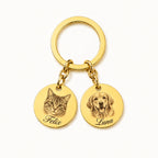 Personalized pet portrait keychain with photo engraving
