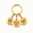 Personalized pet portrait keychain with photo engraving