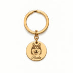 Personalized pet portrait keychain with photo engraving