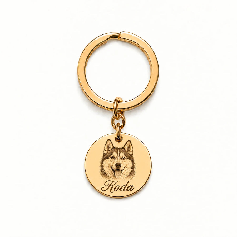 Always With You Pet Portrait Keychain