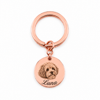 Personalized pet portrait keychain with photo engraving