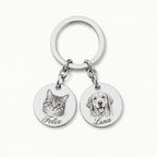 Personalized pet portrait keychain with photo engraving