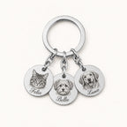 Personalized pet portrait keychain with photo engraving