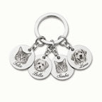 Personalized pet portrait keychain with photo engraving