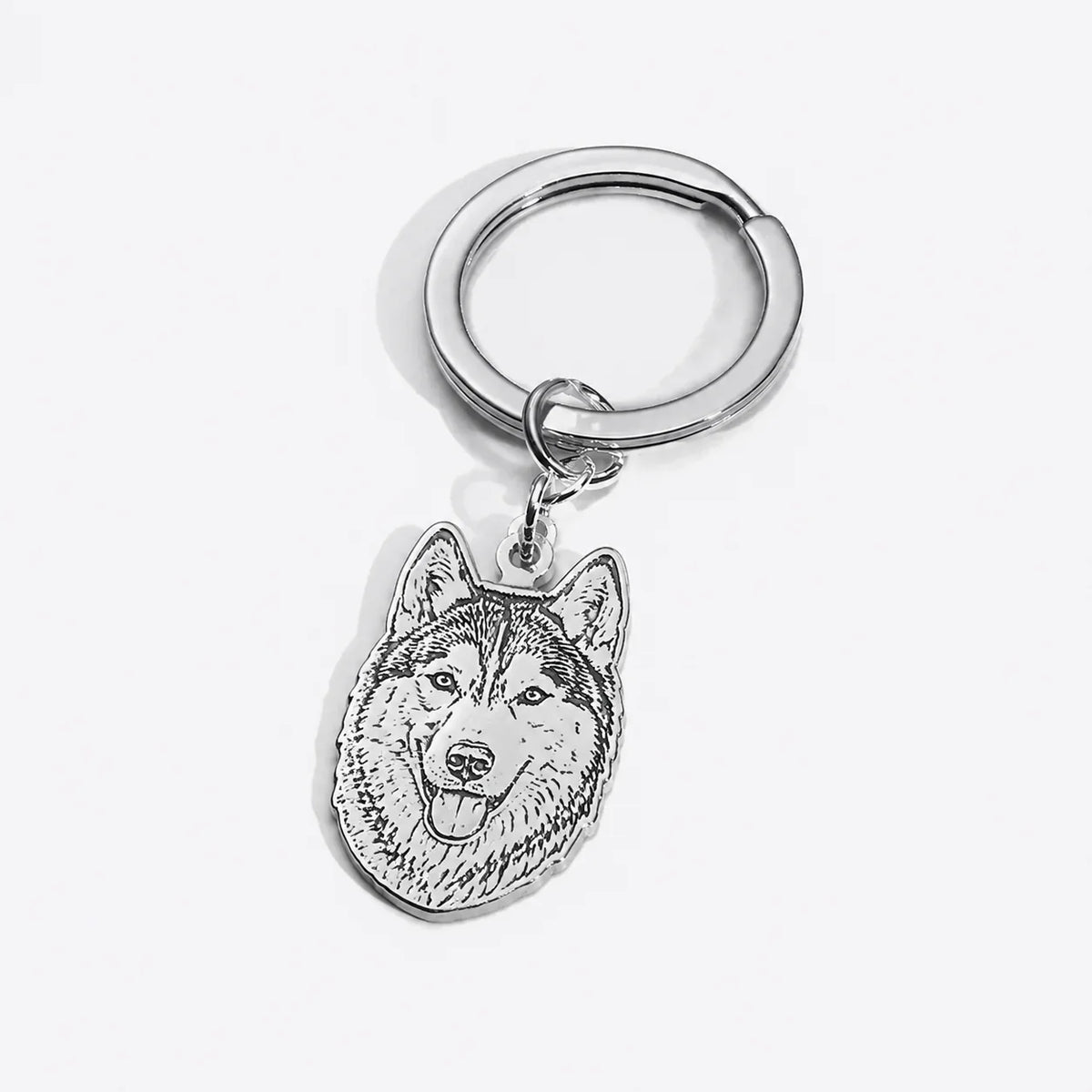 Custom pet silhouette keychain shaped from pet photo – product detail 3