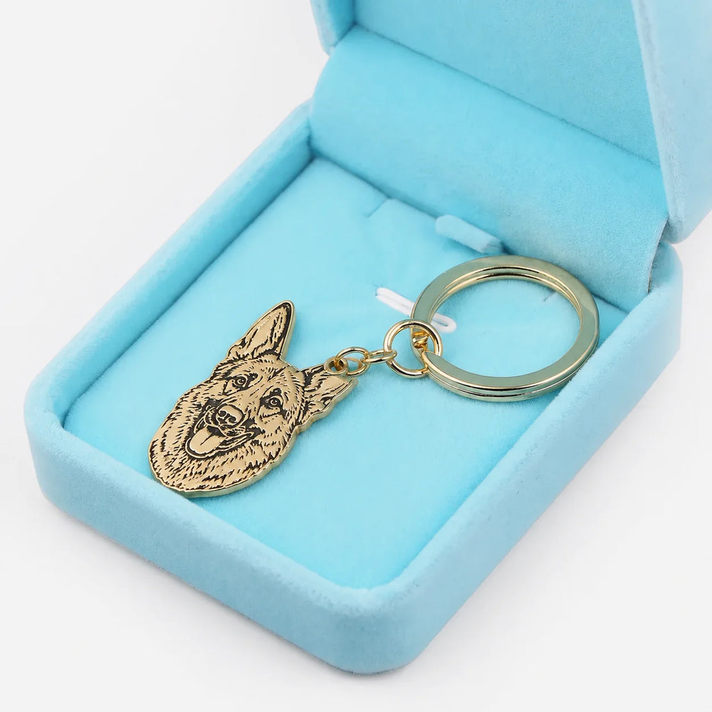 Custom pet silhouette keychain shaped from pet photo – product detail 5