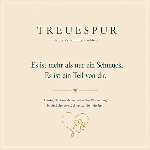 Treuespur card with a message about a lasting bond
