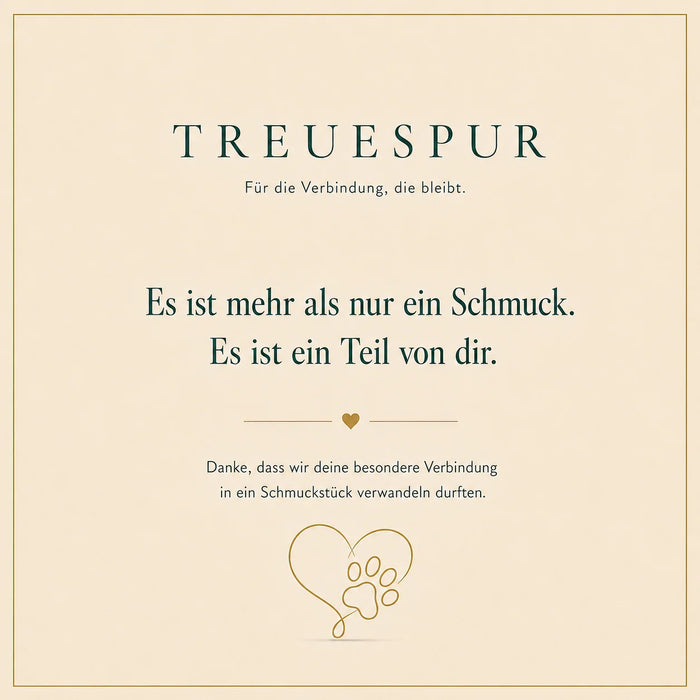 Treuespur card with a heartfelt message